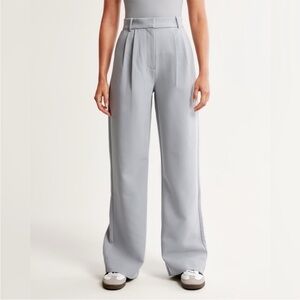 Abercrombie & Fitch Light Gray Wide-Leg Pants